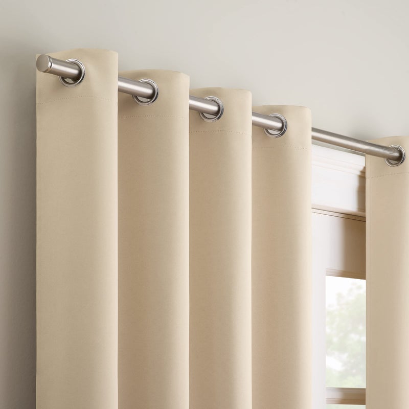 ECLIPSE Bradford Waterproof Blackout Thermal Insulated Grommet Outdoor Curtain for Patio or Porch (1 Panel)  52 in x 108 in  Linen - Image 3